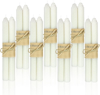 14 Pack Beeswax Taper Candles Handmade Bees Wax Candles for Home Dripless & Unscented Candle Sticks 