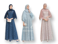 Luna Dress Gamis Brukat Pesta Kondangan Gamis Lebaran