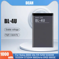 1pcs BL4U BL-4U BL 4U 3.7V 1000mAh Li-polymer Phone Battery For Nokia 8800 206 515 5250 5330XM 5530XM 5730XM 8800Arte 8900