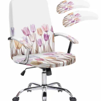 Tulip Flower Elastic Office Chair Cover Gaming Computer Chair Armchair Protector Seat Covers