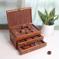 收納盒 多層實木首飾盒帶鎖木質復古簡約大容量珠寶項鏈首飾收納盒中國風