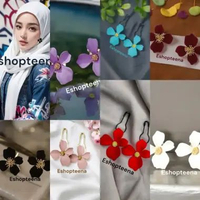 A08 Anting hijab bunga warna_anting jilbab_anting jilbab_anting peniti_anting jepit_anting klip anti