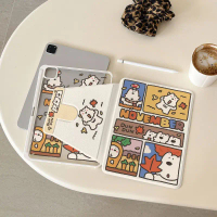 เคสไอแพด ลูกสุนัขน่ารัก อะคริลิก Gen11 Gen8 Air7 Air6 13 หมุน 360° for iPad Mini7 Pro13 2025 Gen11  