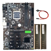 B250 BTC Mining Motherboard 12 PCI-E16X Graph Card LGA 1151 with Switch Cable+ 2XDDR4 4GB 2133MHZ RAM
