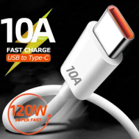 120W 10A Super Fast Charging Type C Cable for Huawei P30 Mobile Phone USB C Data Cord for Xiaomi 14 Redmi 13 Oneplus 12 POCO X6
