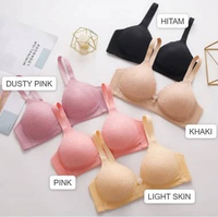 BH071 Bra Lace pakaian dalam ukuran besar nyaman Push Up Bra 38/85C KHAKI