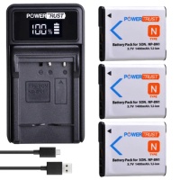 3x NP-BN1 NPBN1 BN1 Battery + LED Charger for Sony Cyber-Shot DSC-W800,DSC-WX220,DSC-W830,DSC-W810,DSC-QX30,DSC-QX100,DSC-QX10