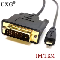 High Speed HDMI-compatible Cable Micro HD-to DVI DVI-D 24+1 Pin Adapter Cables 3D 1080p For LCD DVD HDMI XBOX PS3 1m 3ft 1.8m 6f