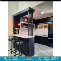 Meja Bar Minimalis Modern Custom Ukuran dan Warna / Mini Bar Portable / Mini Bar Dapur Non Rakitan d