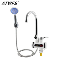 ATWFS Tankless Water Heater Faucet Shower Instant Water-Heater Electric Tap Heating Instant Hot Water for Kitchen and Bathroom