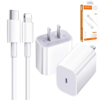 原廠蘋果APPLE正品20W旅充頭+MiFi品質iPhone 充電線 Type-C to Lightning PD18W快充線 適用於iPhone 12系列