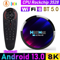 H96 Max Android 13 Smart TV Box 2G 16G 8K HD 2.4G 5G Dual-band WIFI 6 BT 5.0 RK3528 Ram 4GB Rom 32GB 64GB Set Top TV Box