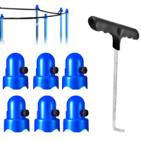 Trampoline Enclosure Pole Caps Safety Net Pole-Top Holders with Screw Thumb for Safety Trampoline Poles