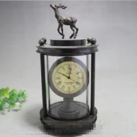 Copper Statue Exquisite antique accessories wholesale metal pure copper brass mechanical clocks and clocks retro Sika Deer acce