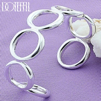 DOTEFFIL 925 Sterling Silver Round Circle O Bangle Bracelet For Woman Man Wedding Engagement Fashion Charm Party Jewelry