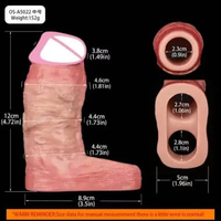 FAAK Realistic Pe nis Sleeve Size S M L XL Silicone Open-ended Di ck Sheath Ring Realistic Hollow Di