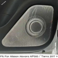 Car Door Speaker Audio Loudspeaker Sound Frame Cover Trim Stainless Steel Accessories For Nissan Navara NP300 / Terra 2017 -2021