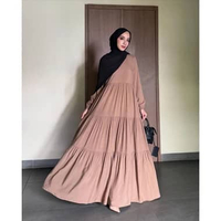 GONEGANI OFFICIAL - Dress Wanita Simple Bahan Soft Viscose Rayon Amara Dress Basic XL Mocca