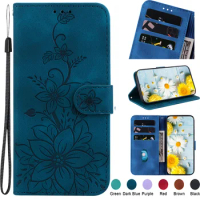 For Samsung S24 S23 S22 S21 S20 Ultra S 23 FE Note 20 10 5G 3D Emboss Leather Wallet Book Case For Samsung Galaxy S24 Plus Cover