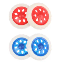 2 Pieces Shopping Cart Wheel Replacement Trolley Caster Rubber Foaming Wheels for Foldable Grocery Cart Luggage Trolley