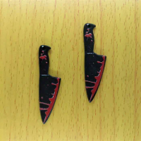 10pcs Acrylic Bloody Fruit Knife Charms Cartoon Charm Making Pendant Necklace Earring Keychain Diy Craft Jewelry Accessories