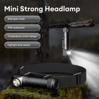 SST40 LED Headlamp Aluminum Alloy Ip66 Waterproof Detachable 18650 USB Rechargeable Flashlight with Power Indicator Magnet Tail