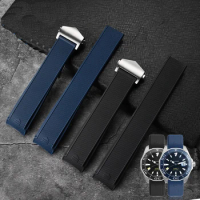 Rubber Silicone Watch Strap Fit for Tag Heuer CARRERA AQUARACER 300 WAY201A WAY211C Black Blue Watch Accessories Men 22mm