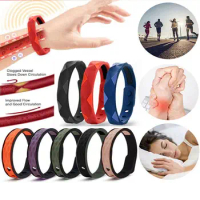 New Adjustable Silicone Red Up Far Infrared Bracelet Anti-Static Sports Bracelets Negative Ions Wristband