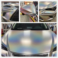 Sunice Chameleon Matte Car Wrap Vinyl Silver/White Car Body Color Change Wrapping Decor Sticker WIth Air Bubble Free
