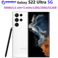 Original Samsung Galaxy S22 Ultra 5G S908U1 6.8" Screen 128/256/512GB Unlocked Mobile Phone 1 Sim Snapdragon 8 Gen Smartphone