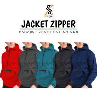 Jaket Sauna Suit Jaket Parasut Olahraga jacket running polos, Jogging, Lari, Running, Bersepeda, Gym
