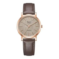 Jam Tangan AC Classic Steel Wanita 8698 Leather / Kulit Original Garansi Resmi ROSEGOLD GREY