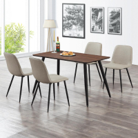 Boden-丹尼4尺餐桌椅組(一桌四椅)-120x70x76cm