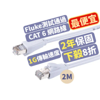 【PX 大通-】2年保固CAT6高速2M2米250M乙太1G網路線Fluke線纜測試RJ4網路攝影機POE供電交換器