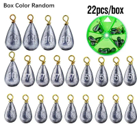 22 Pcs/Box Quick Release Fishing Weight Sinker 3.5g 5g 7g 10g 14g Bait Lead Sinker Tackle Accessorie
