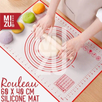 MIZU ROULEAU Non Stick Silicone Mat 60x40 cm Alas Adonan Tatakan Kue - Merah