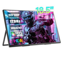 18.5 Inch 120Hz 1080P FHD Portable Monitor 100%sRGB HDR Gaming Display With VESA &amp; Stand 180° Adjustable For Laptop PS5 Switch