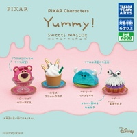 全套4款【日本正版】皮克斯 角色美味甜點 扭蛋 轉蛋 熊抱哥 毛怪 TAKARA TOMY - 077791