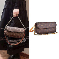 Louis Vuitton LV 路易威登 M81911 Ivy WOC雙背帶側背斜背包(棕色)