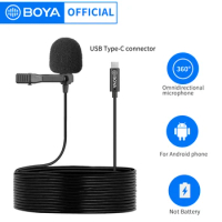 BOYA BY-M3 Type-C Digital Lavalier Lapel Microphone Omnidirectional Condenser Mic 6m Cable For Smartphone Tablets Macbook Record