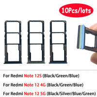 10Pcs, Sim Card Tray Holder Slot Adapter Socket Repair Parts For Xiaomi Redmi Note 12S / Note 12 5G / Note 12 4G