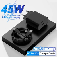 45W Fast For Samsung Charger S24 S23 S22 S21 Ultra S20 Fe Plus A54 A53 A52S A51 Fast Charging USB Type C Cable Phone Accessories