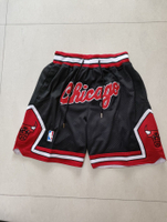 Chicago Bulls ขาสั้นปักซิป Bulls ขาสั้นย้อนยุคจอร์แดน NBA ชุดออกกำลังกายขาสั้น