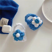 Knit Plush flower headset bag for Apple Airpods pro 1 2 3 HUAWEI FreeBuds pro 3 4 i Samsung Galaxy Buds2 pro LIVE Earphone case
