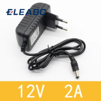 1PCS 12V2A AC 100V-240V Converter Adapter DC 12V 2A 2000mA Power Supply EU Plug 5.5mm x 2.1-2.5mm for LED CCTV