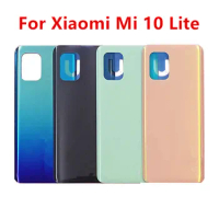 Mi10Lite Housing For Xiaomi Mi 10 Lite 5G 6.57" Glass Battery Back Cover Repair Replace Door Phone Rear Case