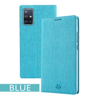 For Samsung Galaxy A51 A71 A21 A01 Case Galaxy S20 S20 Plus S20 Ultra Luxury Fabric Texture PU Leather Magnetic Flip Cover Case