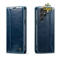 Casing Samsung S22 Ultra Crossgrain Super Wallet Cross Grain Case PE Leather Full 360 Degree TPU Wat