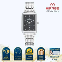 Mirage Jam Tangan Pria Analog 8847 M Silver Original Stainless Plat Hitam