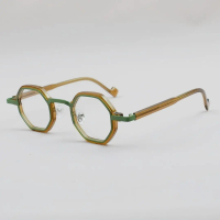 Gọng Kính Mắt Kim Loại, Hình Đa Giác, Chất Liệu Acetate, Phong Cách Cổ Điển, Hợp Xu hướng Thời Trang